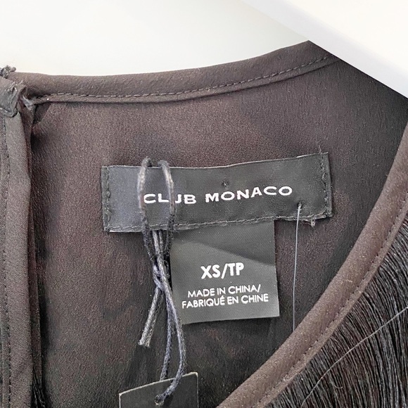 BNWT Club Monaco Black Fringe Top - Picture 7 of 7